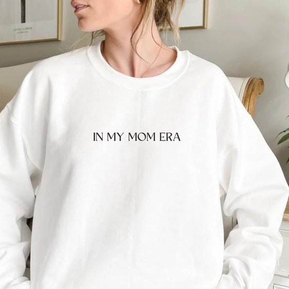 In My Mom Era Pink Long Sleeve Crewneck Unisex Sweatshirt - Picture 3 of 8